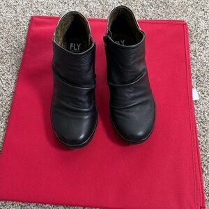 Fly London Women's Textured Black Ankle Booties